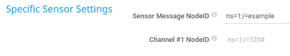 Specific Sensor Settings
